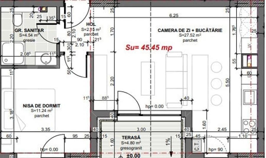 Apartament cu 2 camere semidecomandat în Apahida