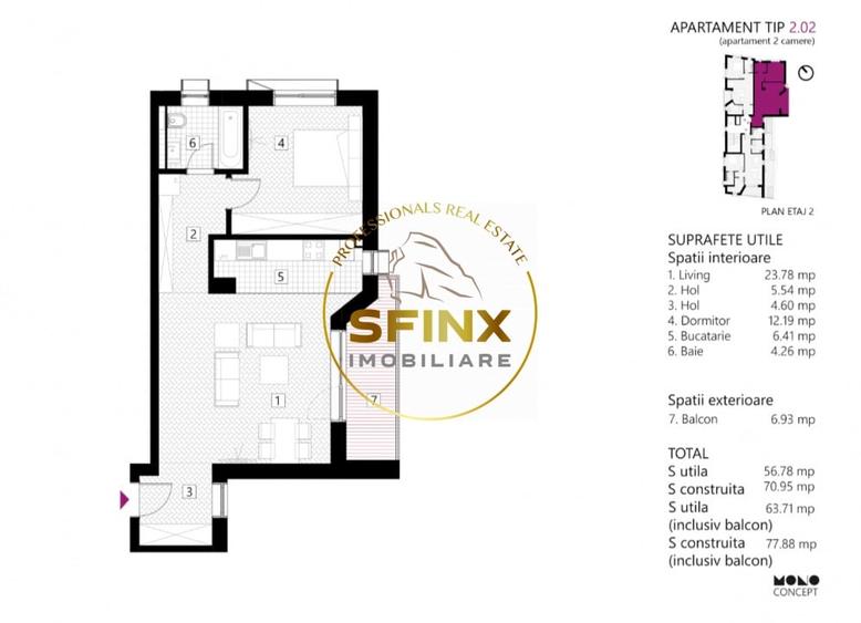 Apartament cu 2 camere semidecomandat în Obor