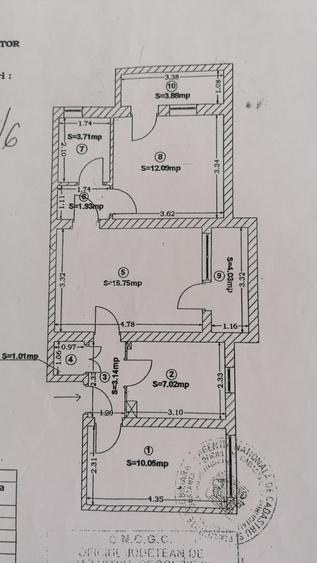 Etaj  1apartament 3Camere Tomis 1-Spitalul judetean - 3