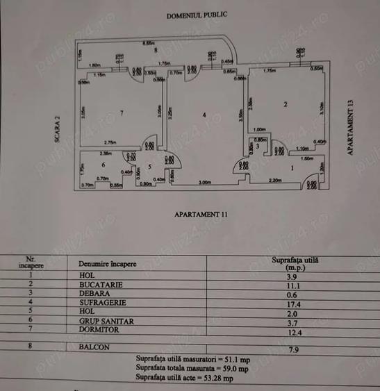 Apartament cu 2 camere semidecomandat în 5 Călărasi