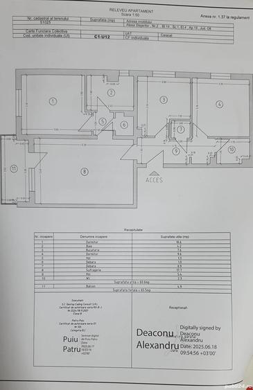 Apartament cu 3 camere decomandat în Central