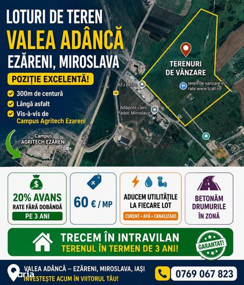 Teren de 450 mp, în Valea Adâncă