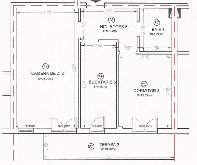 Apartament cu 2 camere decomandat, mobilat în Ronaț