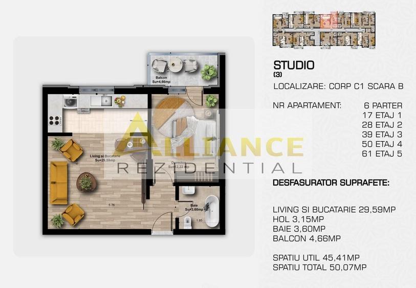 Apartament cu 2 camere decomandat în Central