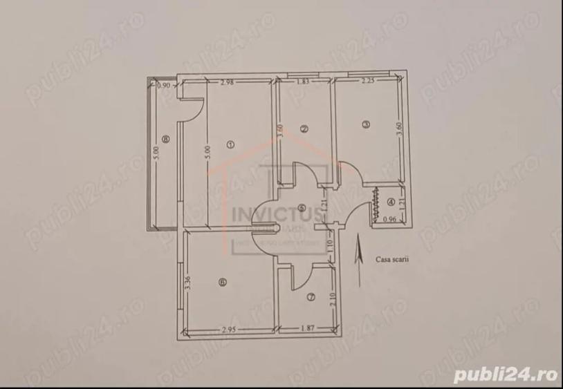 Apartament cu 3 camere decomandat în Central