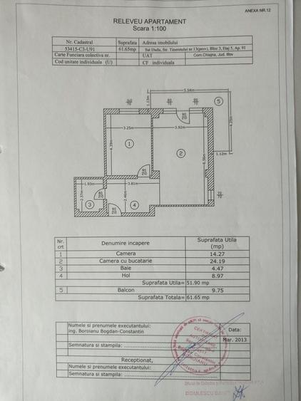 Apartament cu 2 camere decomandat în Roșu
