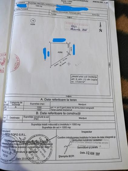 Teren Construcții intravilan de 1000 mp, în Vest