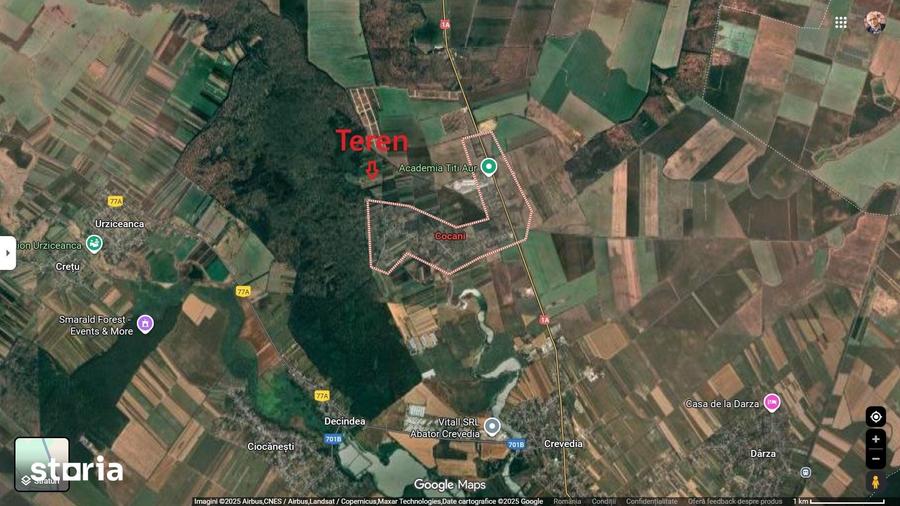 Teren de 1000 mp, în Crevedia
