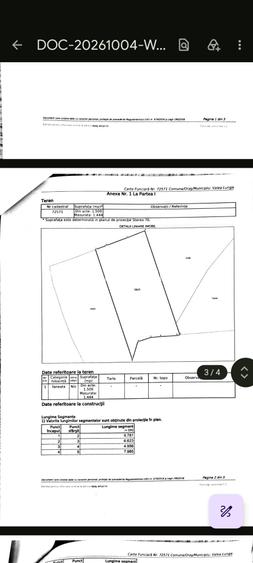 Teren extravilan 1.444 mp Valea Lunga, Dambovita cadastru si CF