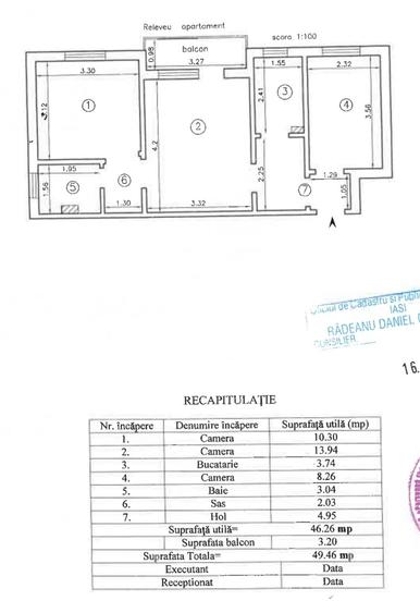 Apartament cu 3 camere în Gară