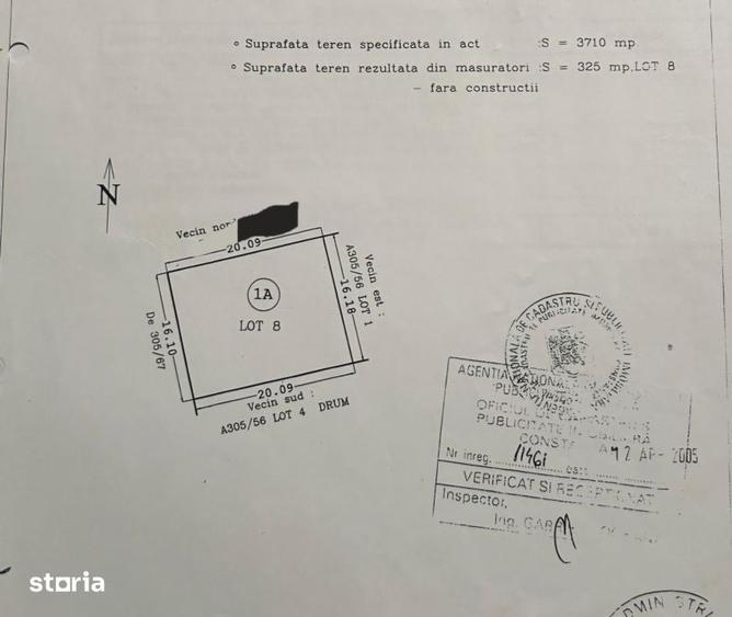 Teren de 325 mp, în Nord