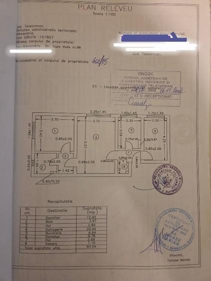 Apartament cu 3 camere, mobilat în Central