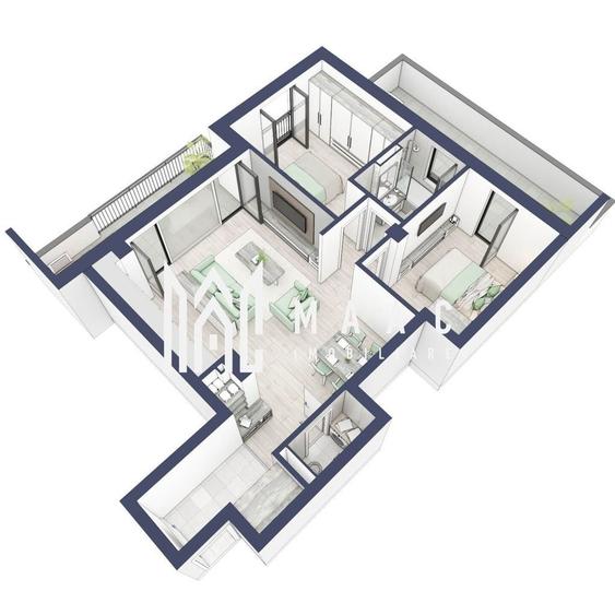 Apartament cu 3 camere în Turnișor