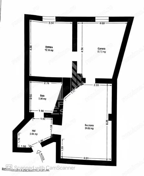 Apartament cu 2 camere semidecomandat în Lunei