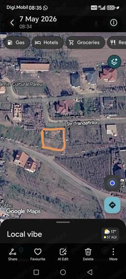 Teren de 693 mp, în Paleu