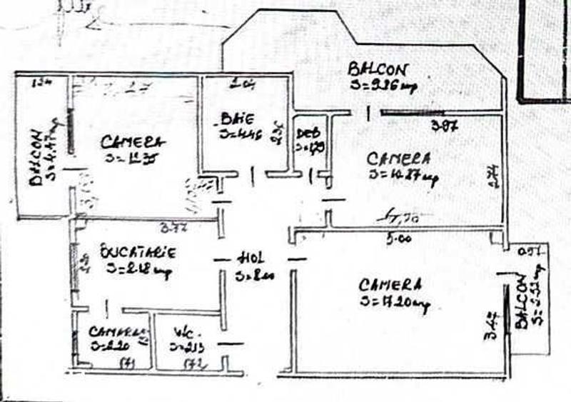 Apartament cu 3 camere în Central