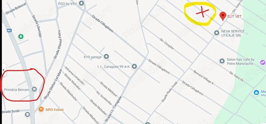 Teren de vanzare in Comuna Berceni, Ilfov 93 euro mp2 - 2