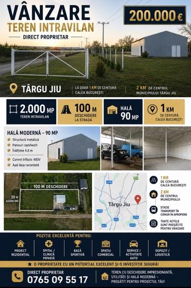 Teren Construcții intravilan de 2000 mp, în Primăverii