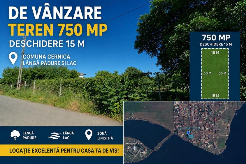 Teren Construcții intravilan de 750 mp, în Cernica