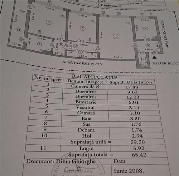 Apartament cu 3 camere semidecomandat, mobilat în Titan