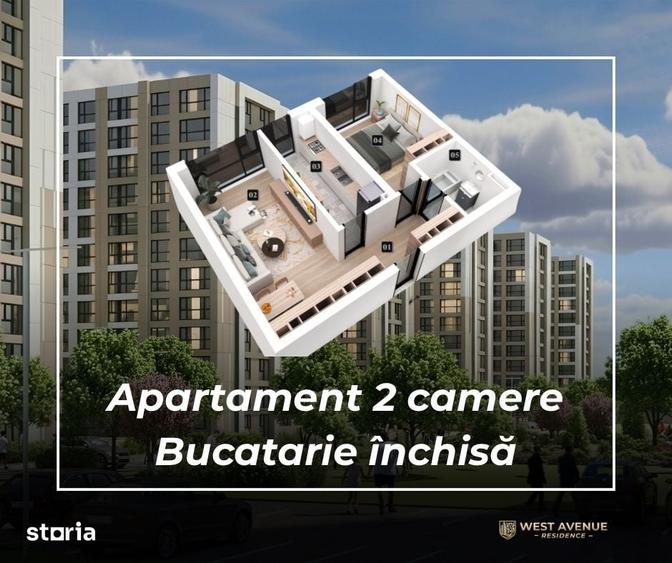 Apartament 2 camere, decomandat, finisaje moderne, bloc nou - 1