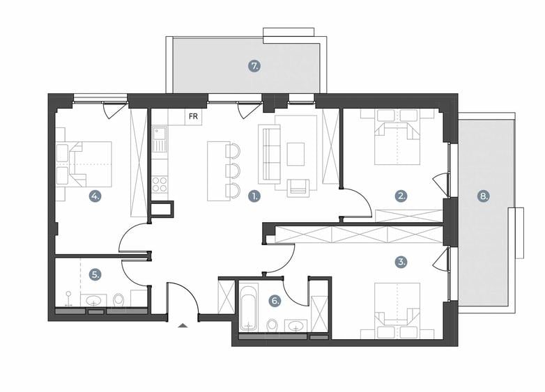 Apartament cu 4 camere decomandat în Bună Ziua