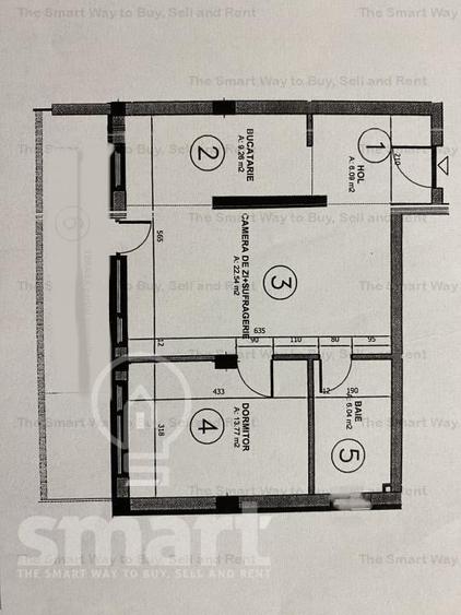 Apartament cu 2 camere semidecomandat, mobilat în Borhanci