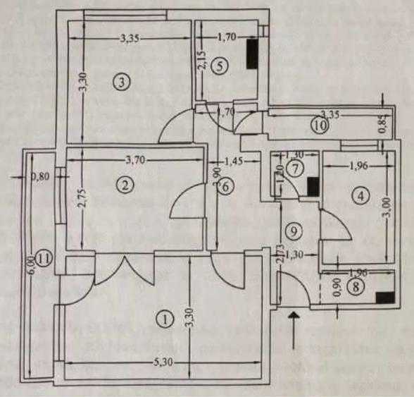 Apartament cu 3 camere decomandat în Vest