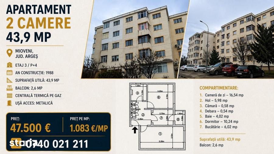 Apartament cu 2 camere în Central