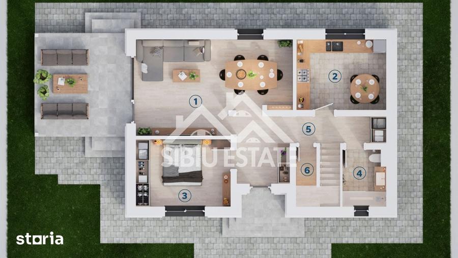 Casă cu 5 camere cu Teren 306 Mp în Central