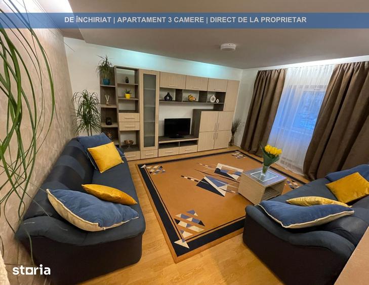 Apartament cu 3 camere, mobilat în Cantacuzino