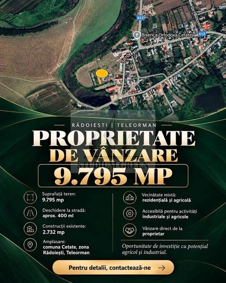 Teren agricol intravilan de 9795 mp, în Rădoiești