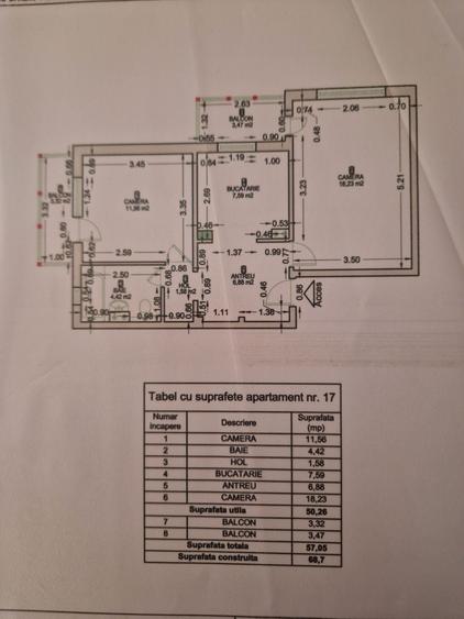 Apartament cu 2 camere decomandat în Soarelui