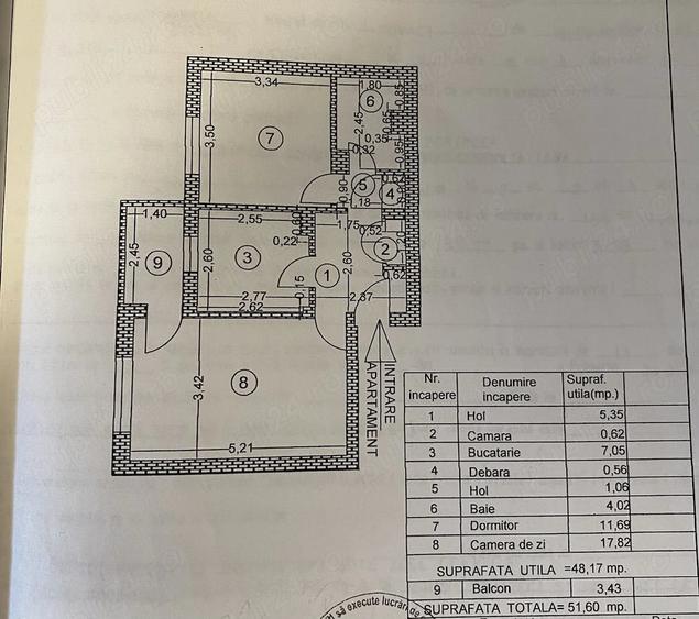 Apartament cu 2 camere decomandat în Central