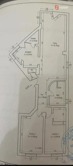 Apartament cu 3 camere decomandat în Central