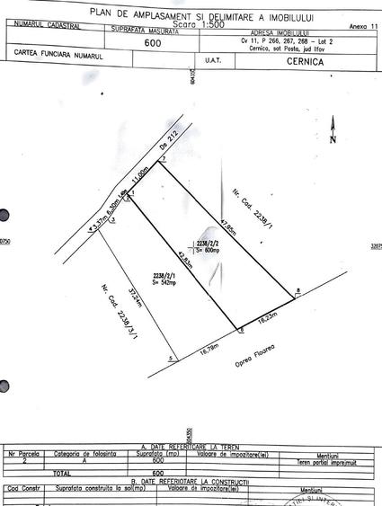 Teren Construcții intravilan de 600 mp, în Cernica
