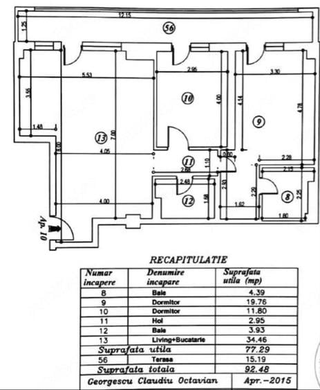 Apartament cu 3 camere semidecomandat, mobilat în Băneasa