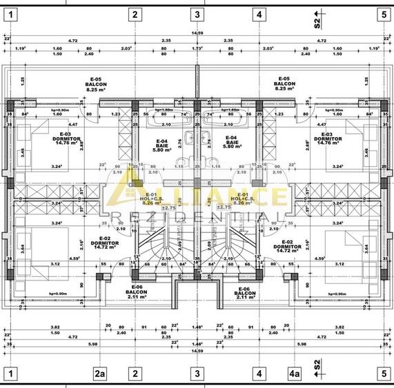 Duplex cu 4 camere decomandat cu Canalizare în Metalurgiei