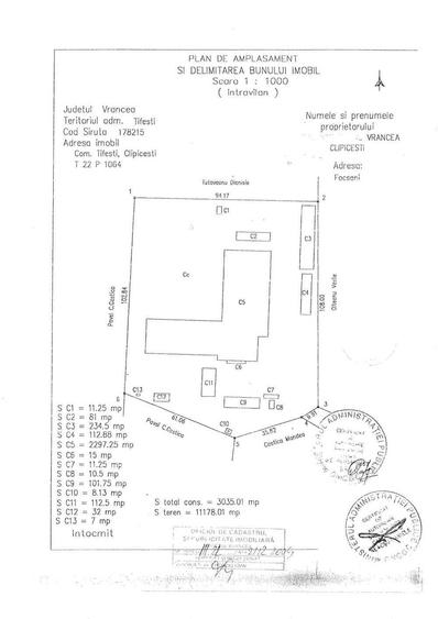 Spațiu comercial, de 3,035 mp, în Țifești