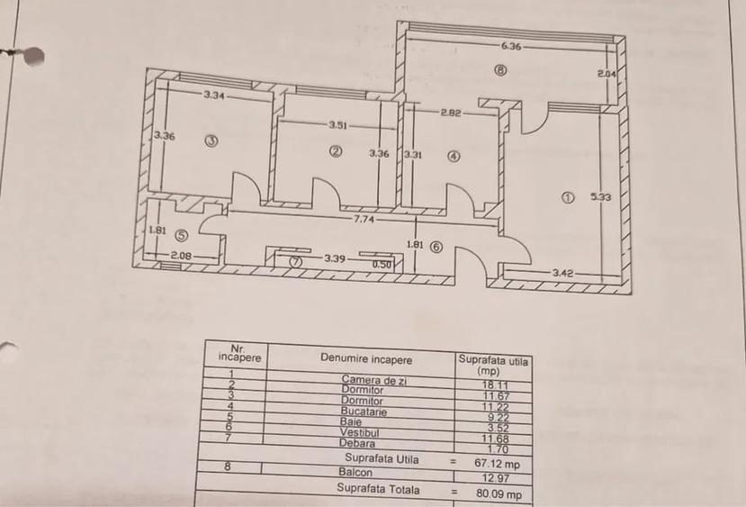 Apartament cu 3 camere decomandat, mobilat în Gorjului