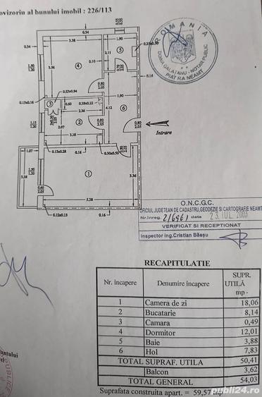 Apartament cu 2 camere decomandat în Central