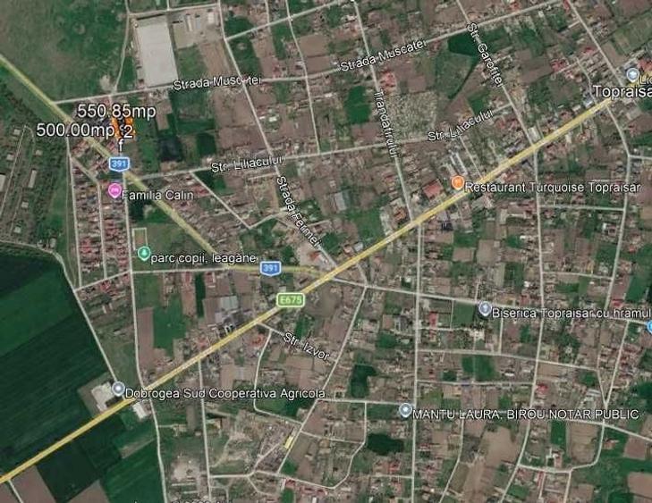 Teren de 500 mp, în Exterior Vest