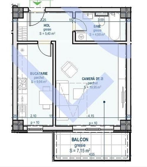 Apartament cu 2 camere în Moara de Vânt