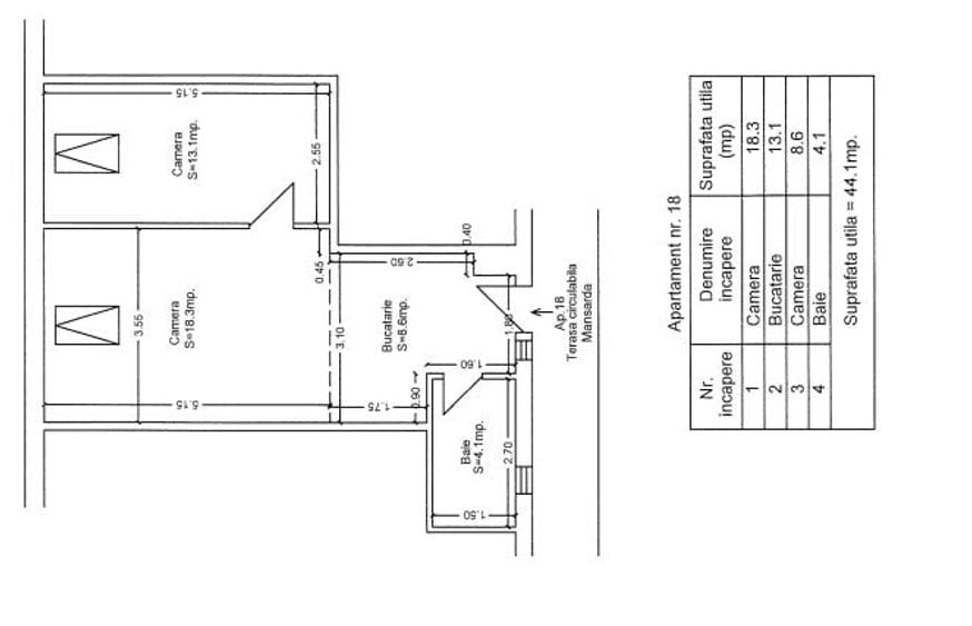 Apartament cu 2 camere semidecomandat în Ultracentral