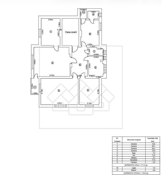 Apartament cu 4 camere decomandat în Central