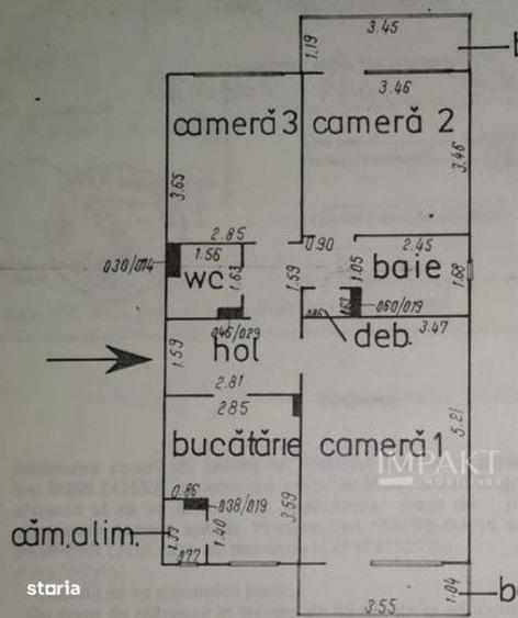 Apartament cu 3 camere decomandat în Zorilor