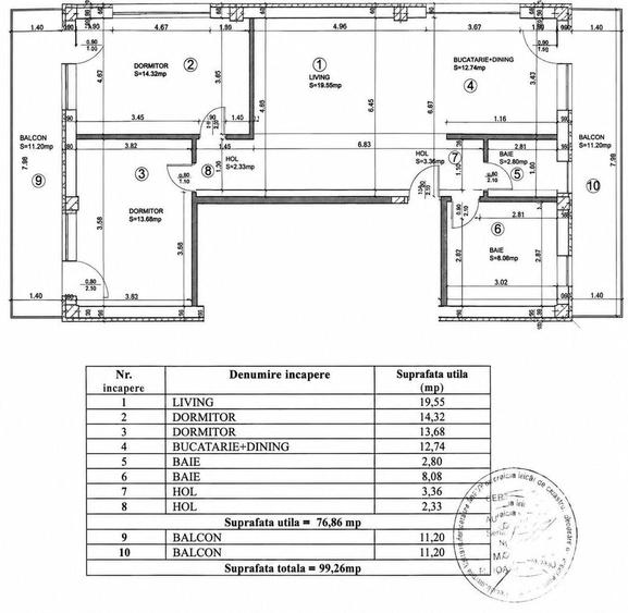 Apartament cu 3 camere în Bună Ziua