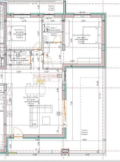 Apartament cu 2 camere decomandat în Botizului