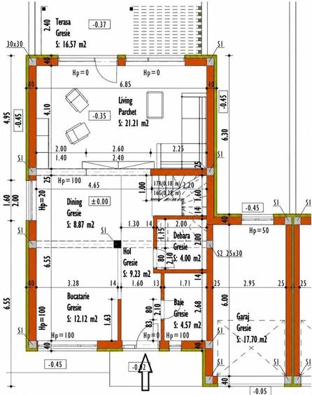 Casă individuală cu 5 camere cu Teren 500 Mp în Feleacu