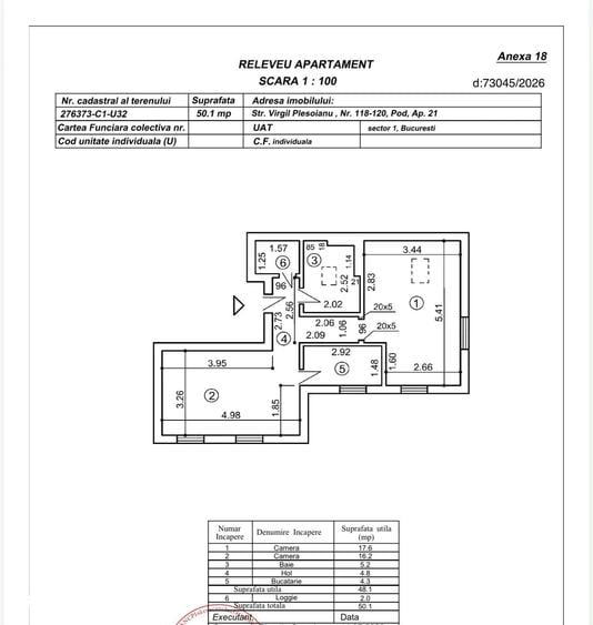 Apartament cu 2 camere în Grivița